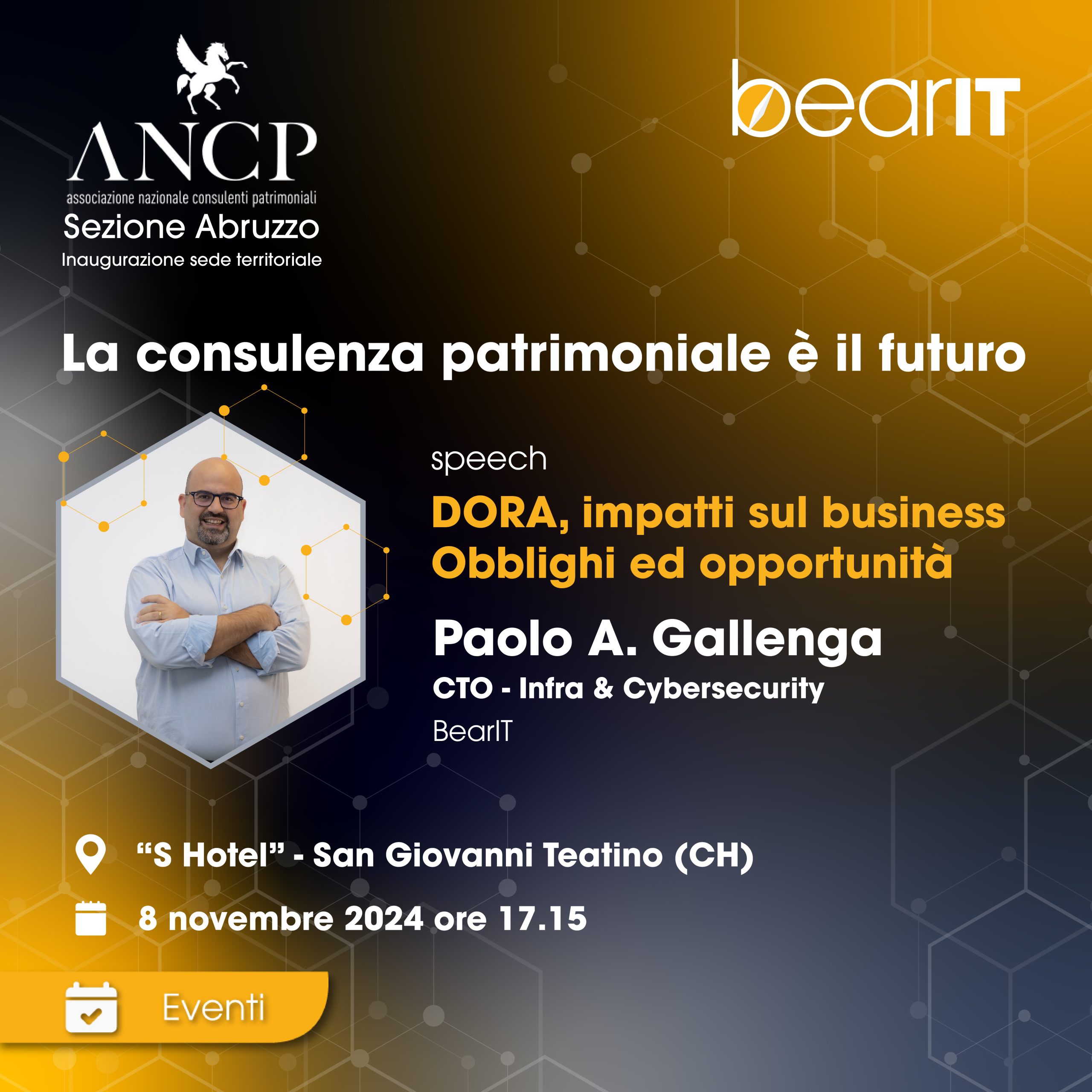locandina apertura sede territoriale ANCP Associazione Nazionale Consulenti Patrimoniali